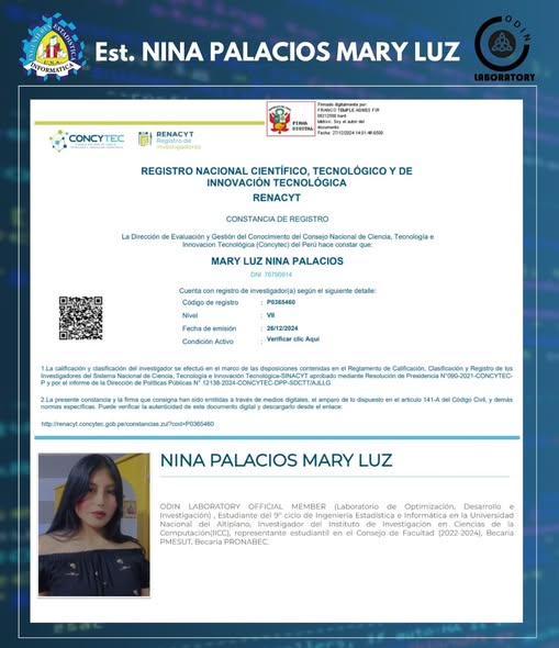 Foto de Est. NINA PALACIOS MARY LUZ